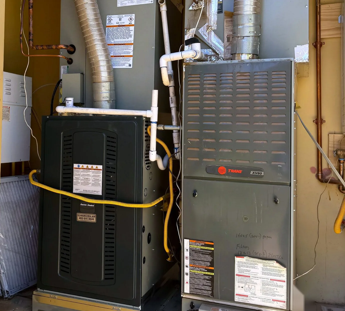 Gas furnace and air handler installation by Maricopa Air in a Scottsdale home